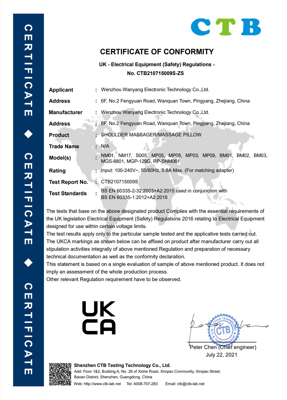 UKCA — Certificate of Conformity